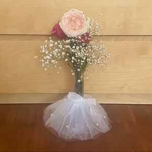 Set of 9 Elegant White Tutu Vases – Perfect for Weddings, Baby Showers & Parties